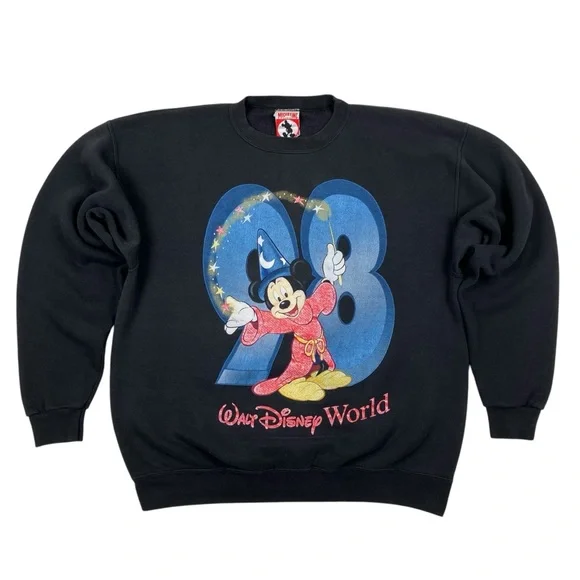 Vintage 1998 Walt Disney World Sorcerers Apprentice Mickey Mouse Sweatshirt USA - Picture 2 of 16